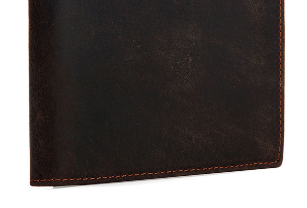 Genuine Leather Mens Wallet Cool billfold Slim Bifold Wallet Card Wall