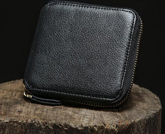 Leather Mens Zipper Cool billfold Leather Wallet Men Small Wallets Bifold for Men