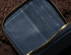 Leather Mens Zipper Cool billfold Leather Wallet Men Small Wallets Bifold for Men