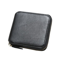 Leather Mens Zipper Cool billfold Leather Wallet Men Small Wallets Bifold for Men