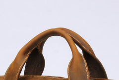 Vintage Mens Brown Leather Briefcase Work Bag Business Handbag For Men
