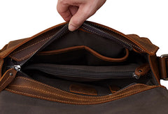 Genuine Leather Messenger Bag Cross Body Cool Chest Bag Sling Bag Travel Bag Hiking Bag For Men