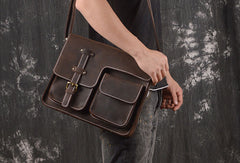 Genuine Leather Messenger Bag Cross Body Cool Chest Bag Sling Bag Travel Bag Hiking Bag For Men