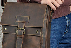 Genuine Leather Messenger Bag Cross Body Cool Chest Bag Sling Bag Travel Bag Hiking Bag For Men