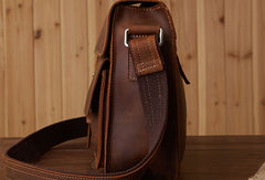 Genuine Leather Messenger Bag Cross Body Cool Chest Bag Sling Bag Travel Bag Hiking Bag For Men