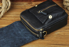 Genuine Leather Messenger Bag Cross Body Cool Chest Bag Sling Bag Travel Bag Hiking Bag For Men