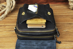 Genuine Leather Messenger Bag Cross Body Cool Chest Bag Sling Bag Travel Bag Hiking Bag For Men
