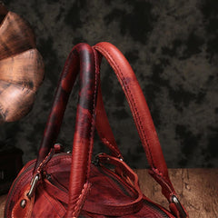 Purple Rivet Vintage Womens Leather Handbags Boston Purse Western Leather Boston Purses for Ladies