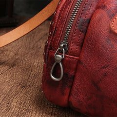 Purple Rivet Vintage Womens Leather Handbags Boston Purse Western Leather Boston Purses for Ladies