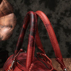 Purple Rivet Vintage Womens Leather Handbags Boston Purse Western Leather Boston Purses for Ladies