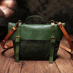 Green Womens Leather Satchel Shoulder Bag Leather Brown Women's Satchel Handbag Purse