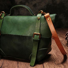 Brown Womens Leather Satchel Shoulder Bag Leather Green Women's Satchel Handbag Purse