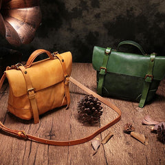 Brown Womens Leather Satchel Shoulder Bag Leather Green Women's Satchel Handbag Purse
