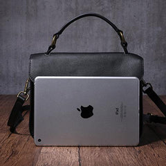 Black Handbag Genuine Leather Brown Fashion Side Bag Work Shoulder Bag Purse