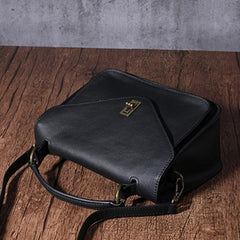 Brown Womens Fashion Leather Satchel Handbag Black Purse Small Satchel Bag for Ladies