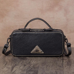 Brown Leather Womens Small Box Handbag Shoulder Purse Satchel Womens Mini Side Bag Purse