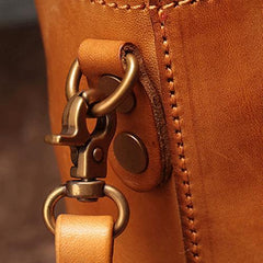 Green WOmens Leather Shoulder Bag Bucket Bag Small Brown Crossbody Barrel Bag Bucket Purse for ladies