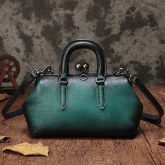 Vintage Womens Leather Doctor Style Handbag Small Doctor Shoulder Bag Shoulder Purse for Ladies