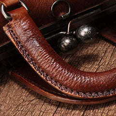 Vintage Womens Leather Doctor Style Handbag Small Doctor Shoulder Bag Shoulder Purse for Ladies