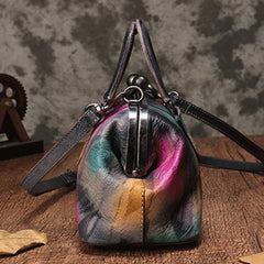 Vintage Womens Leather Doctor Style Handbag Small Doctor Shoulder Bag Shoulder Purse for Ladies