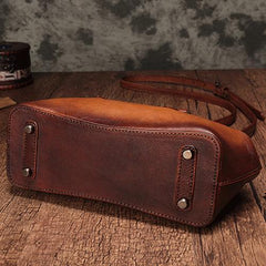 Vintage Womens Leather Doctor Style Handbag Small Doctor Shoulder Bag Shoulder Purse for Ladies