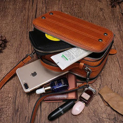 Vintage Small Womens Leather Red Handbag Cube Box Small Red Leather Shoulder Bag for Men
