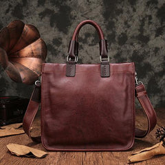 Brown Womens Vintage Leather Square Handbag Purse Black Crossbody Purse for Ladies