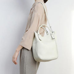 White Bucket Bag Small Women's Tote Handbags Purse - Annie Jewel