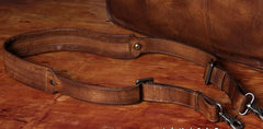 Vintage Leather Brown Mens Cool Large Briefcase Shoulder Bag Travel Bag for men