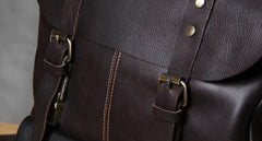 Vintage Leather Brown Mens Cool Leather Backpack Travel Bag for men
