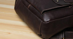 Vintage Leather Brown Mens Cool Leather Backpack Travel Bag for men