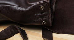 Vintage Leather Brown Mens Cool Leather Backpack Travel Bag for men