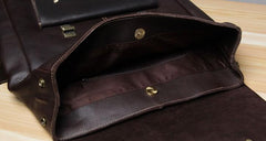 Vintage Leather Brown Mens Cool Leather Backpack Travel Bag for men