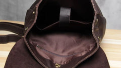 Vintage Leather Brown Mens Cool Leather Backpack Travel Bag for men