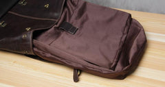Vintage Leather Brown Mens Cool Leather Backpack Travel Bag for men