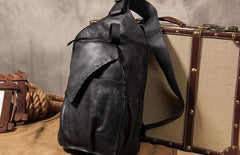 Vintage Leather Mens Cool Sling Bag Sling Shoulder Bag Chest Bag for men