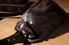 Vintage Leather Mens Cool Sling Bag Sling Shoulder Bag Chest Bag for men