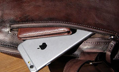 Vintage Leather Mens Cool Sling Bag Sling Shoulder Bag Chest Bag for men