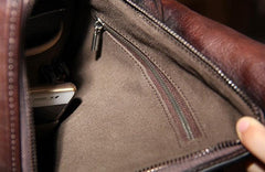 Vintage Leather Mens Cool Sling Bag Sling Shoulder Bag Chest Bag for men