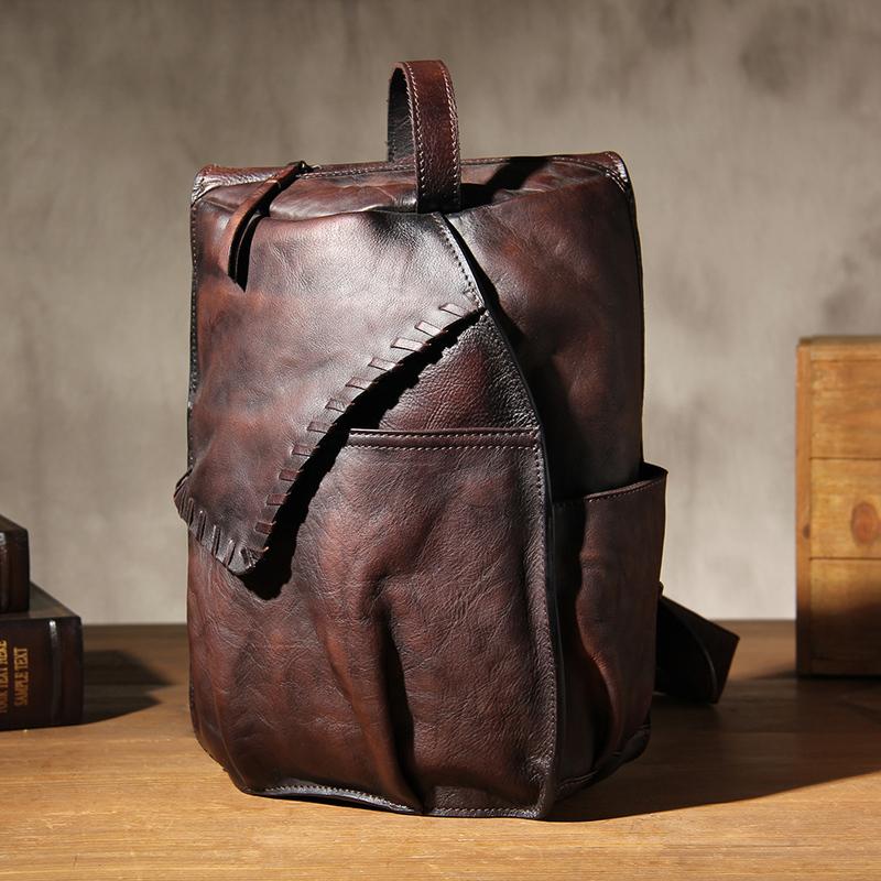 Vintage Leather Mens Cool Sling Bag Sling Shoulder Bag Chest Bag for men