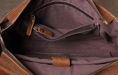 Vintage Leather Coffee Mens Briefcases Work Bag Business Bag Handbag for Men