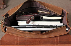 Vintage Leather Coffee Mens Briefcases Work Bag Business Bag Handbag for Men