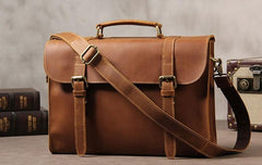 Leather Vintage Coffee Mens Briefcase Handbags Work Bag Business Bag for Men