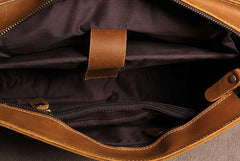 Vintage Leather Coffee Mens Briefcases Work Bag Business Bag Handbag for Men