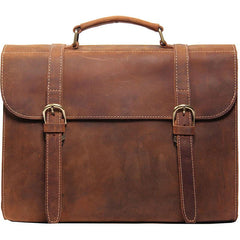 Vintage Leather Coffee Mens Briefcases Work Bag Business Bag Handbag for Men