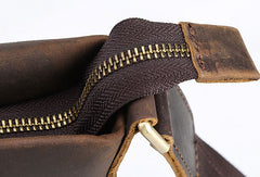 Genuine Leather Vintage Cool Small Shoulder Bag Messenger Bag Crossbody Bag for men