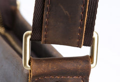 Genuine Leather Vintage Cool Small Shoulder Bag Messenger Bag Crossbody Bag for men