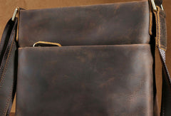 Genuine Leather Vintage Cool Small Shoulder Bag Messenger Bag Crossbody Bag for men