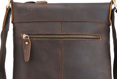 Genuine Leather Vintage Cool Small Shoulder Bag Messenger Bag Crossbody Bag for men