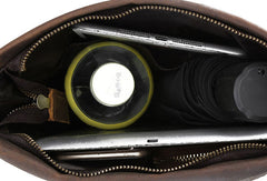 Genuine Leather Vintage Cool Small Shoulder Bag Messenger Bag Crossbody Bag for men
